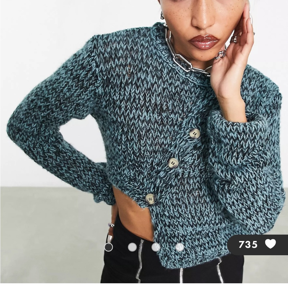 NEVER WORN COLLUSION open knit cardigan in spacedye